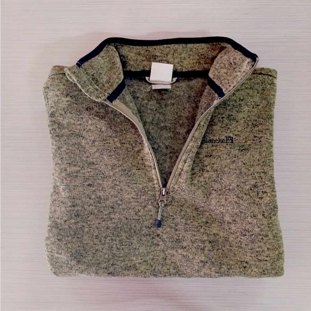 Avalanche Green Thermal Layering Fleece Collared 1/4 Zip Outdoor Jacket Small